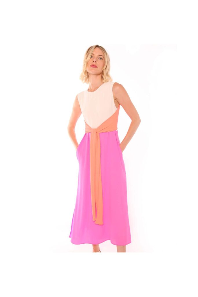 Vestido Tina Pink Georgette