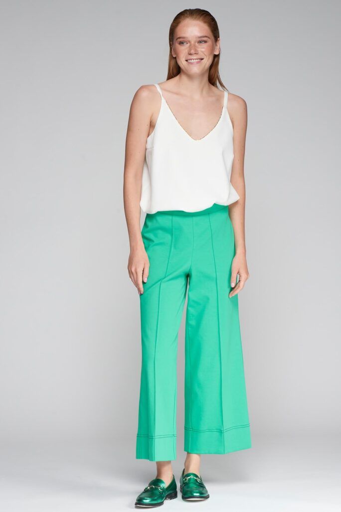 Pantalón Bettina punto roma verde Vilagallo