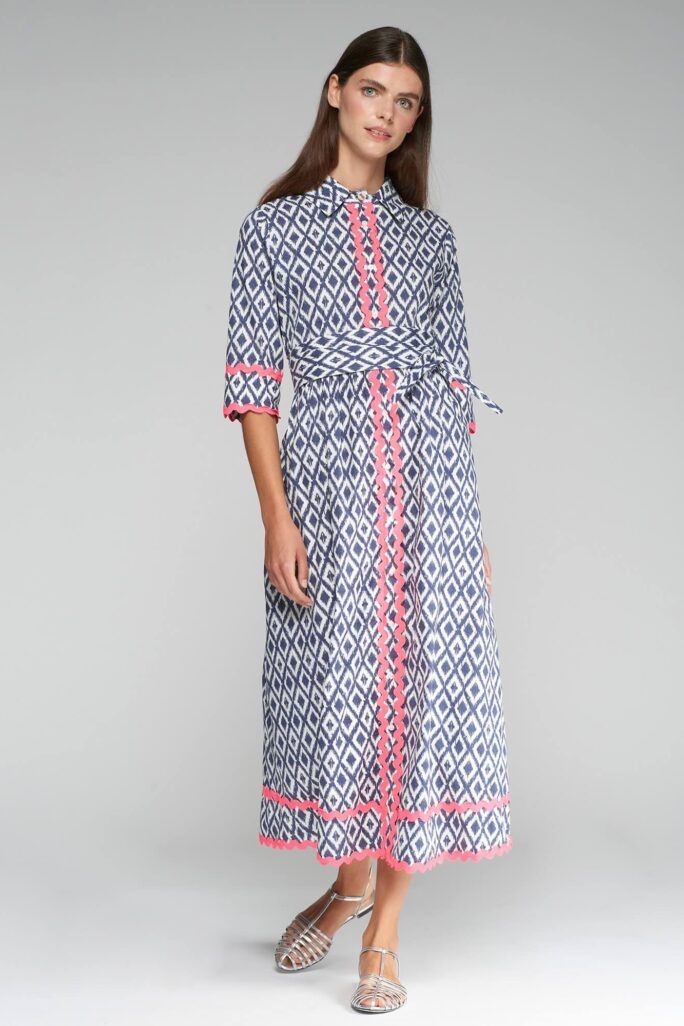 Vestido brenda ikat marino Vilagallo