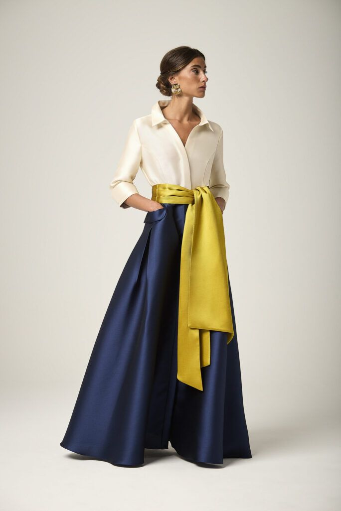 Vestido Camisero tricolor azul Mouriño