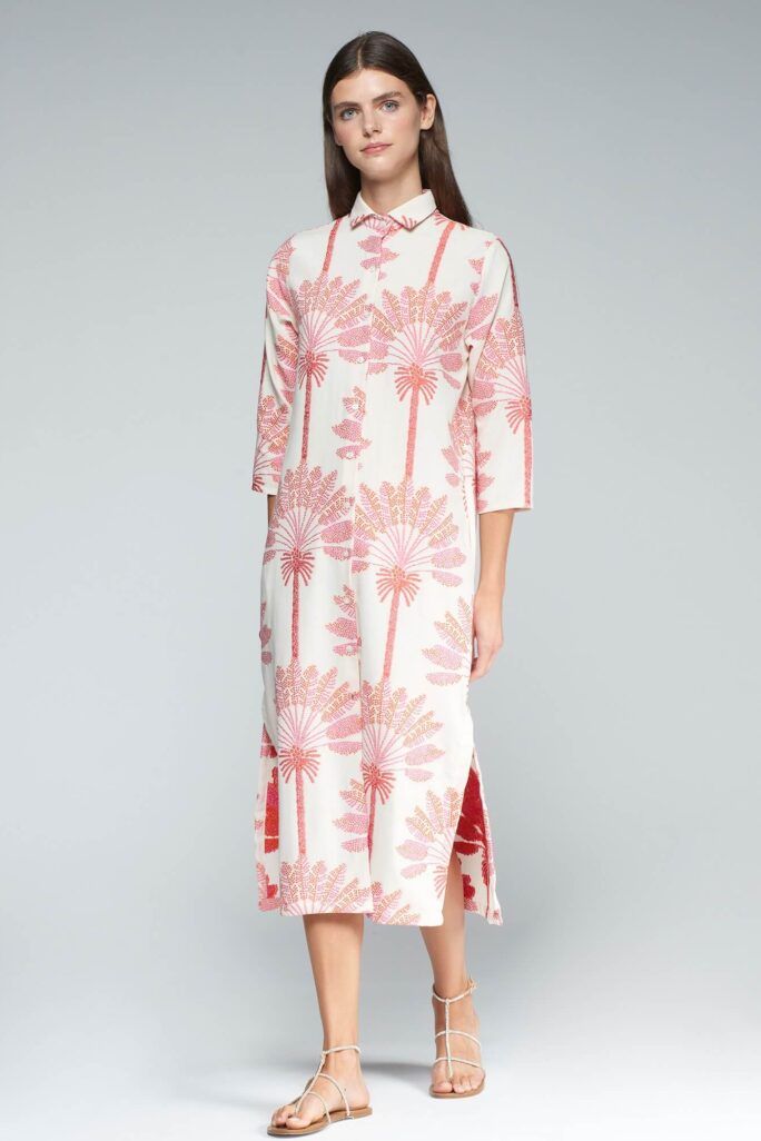 Vestido Diana palmera jacquard Vilagallo