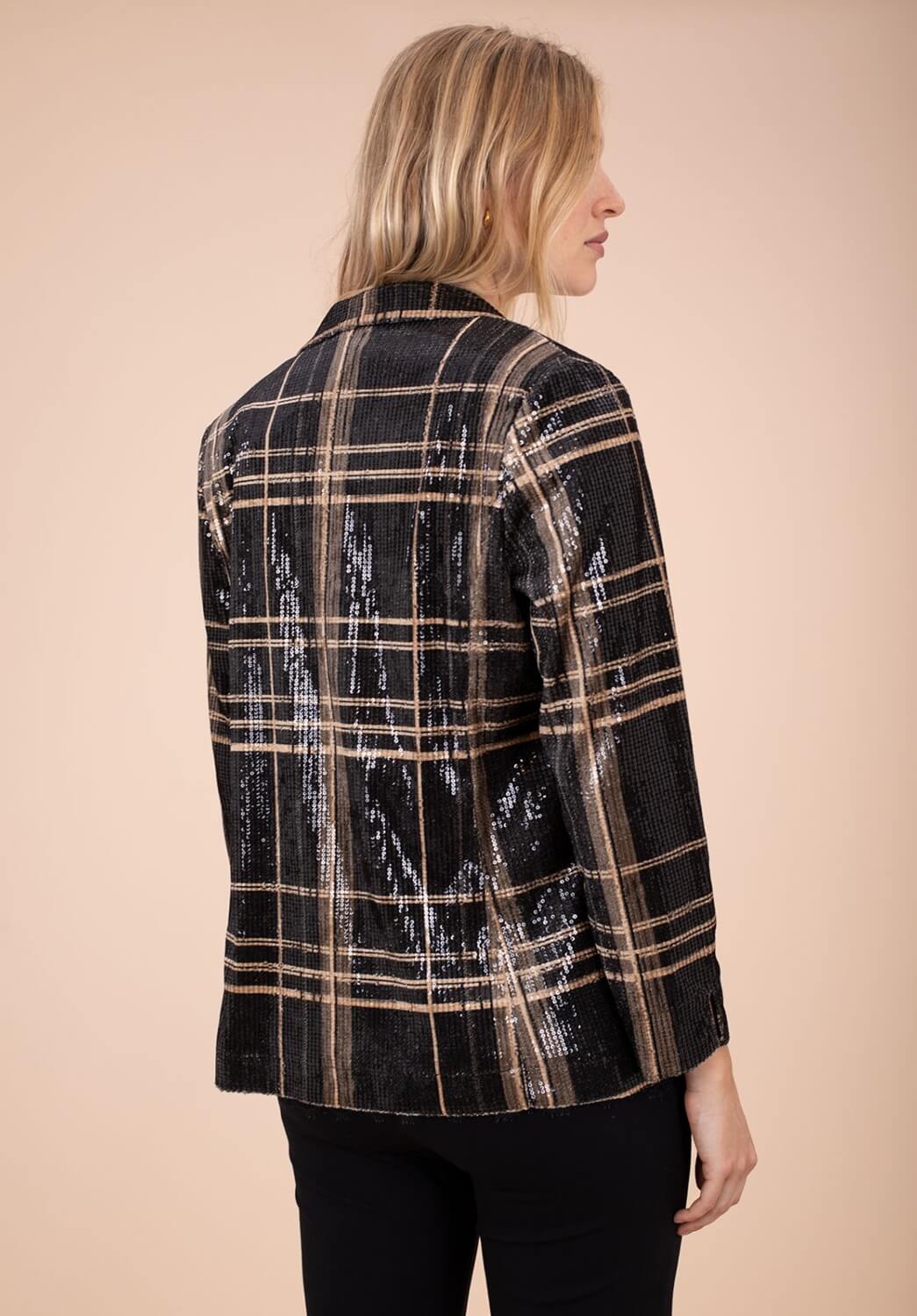 La chaqueta de lentejuelas de cuadros Anna Mora