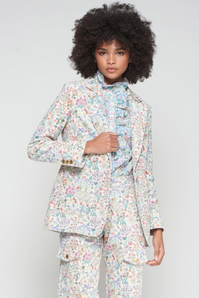 Chaqueta pana estampado flores Vilagallo