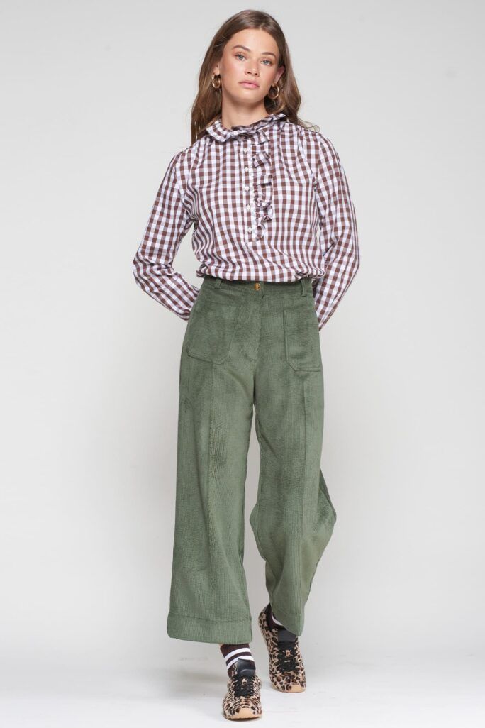 Pantalón Dorin pana verde caza Vilagallo