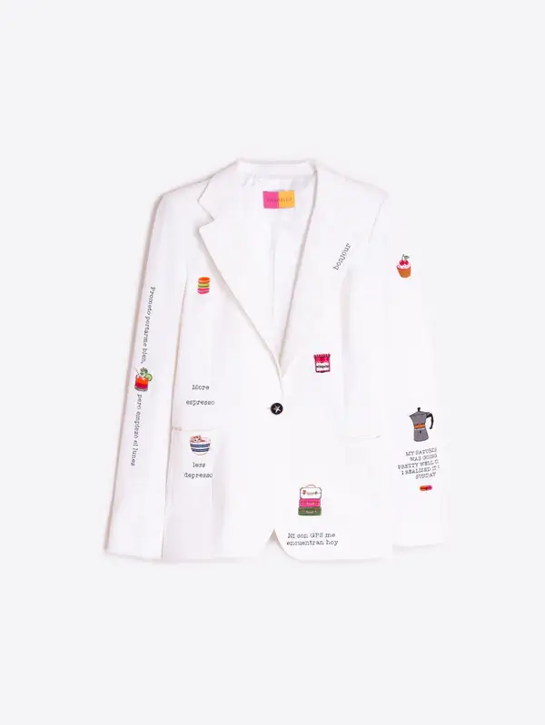 Chaqueta blanca bordados Bonjour Vilagallo