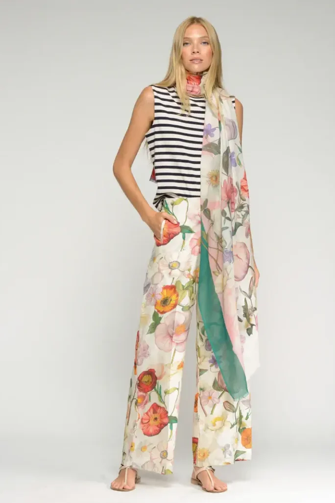 Pantalón estampado flores multicolor Vilagallo