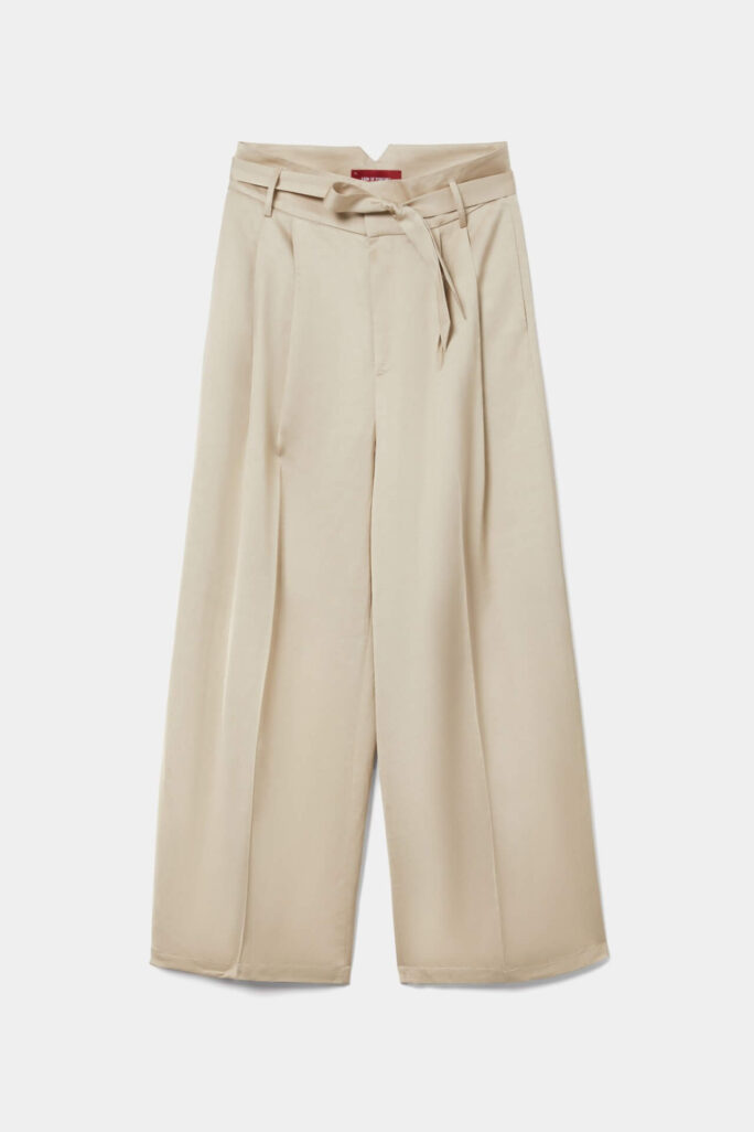 Pantalón de pierna ancha beige Lion of Porches