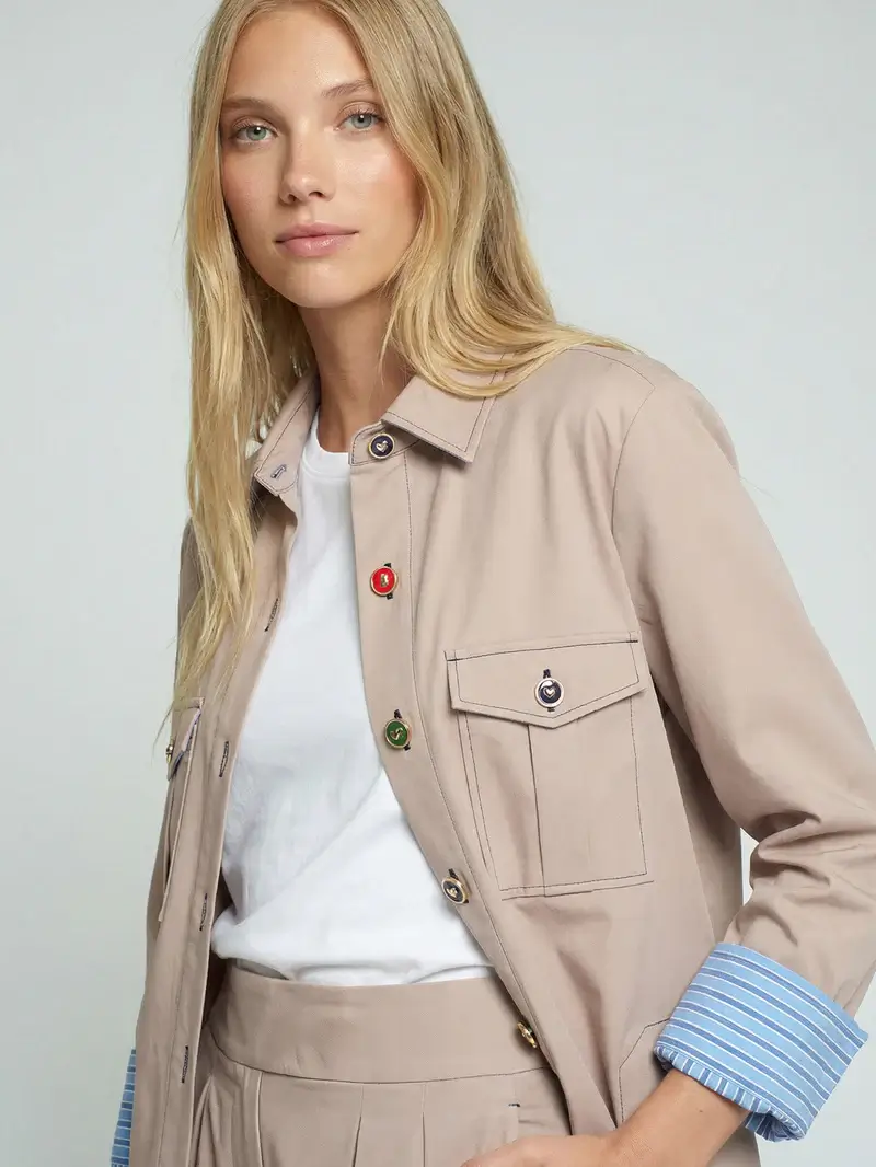 Chaqueta beige botones colores Vilagallo