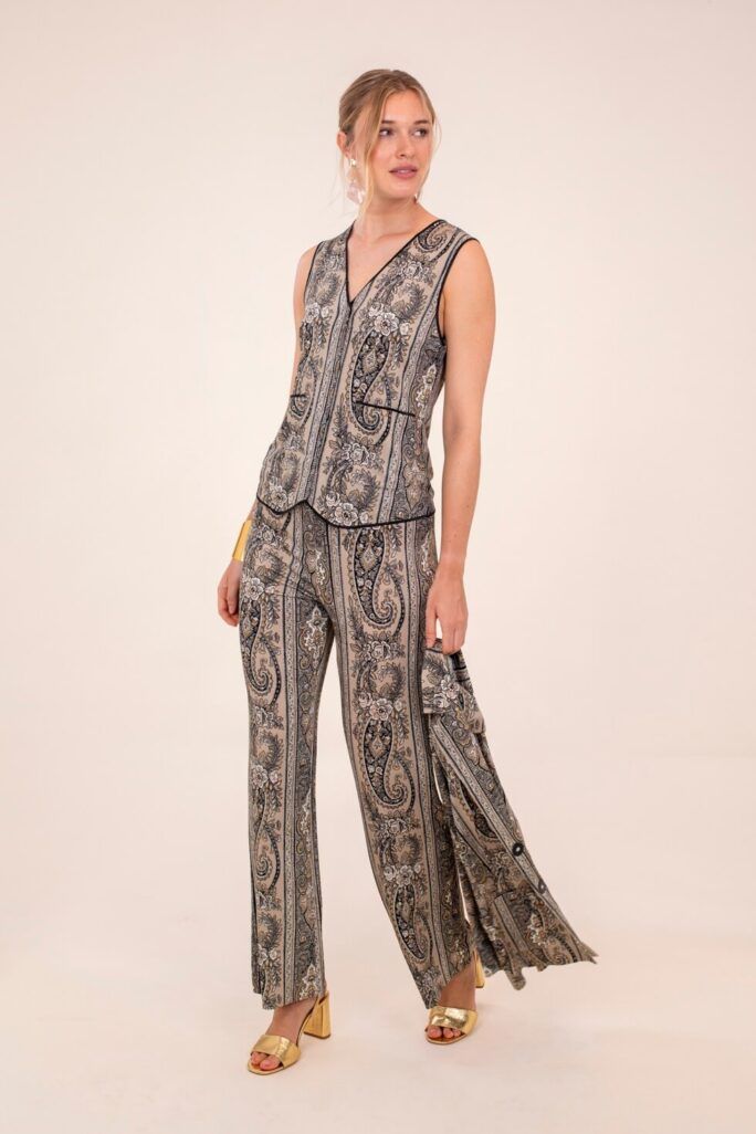 Pantalón Paisley Marrón/Negro Anna Mora