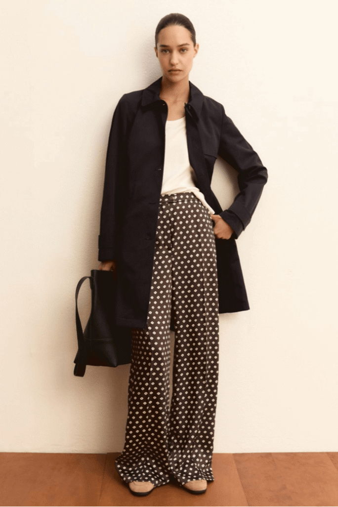 Pantalón de sarga estampada caqui EMME