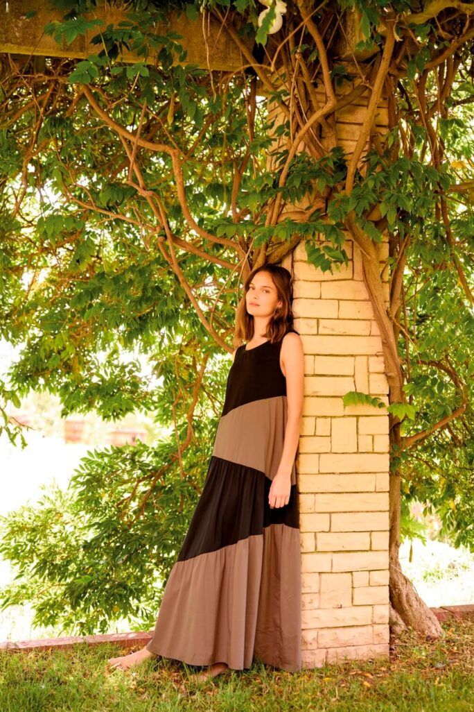 Vestido Largo Bicolor Anna Mora