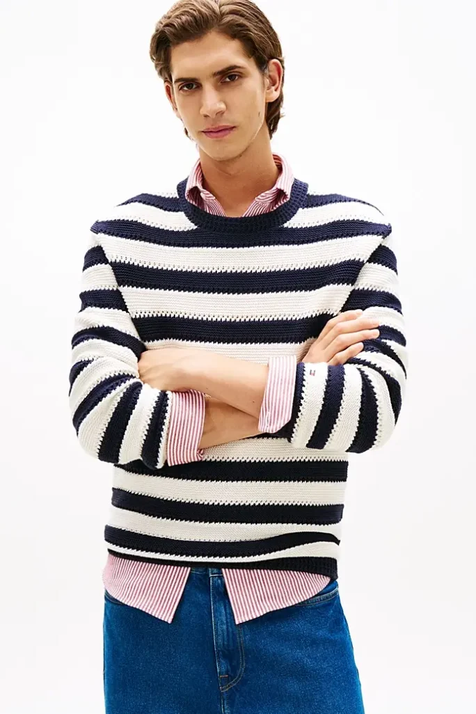 Jersey amplio de croché a rayas Tommy Hilfiger 