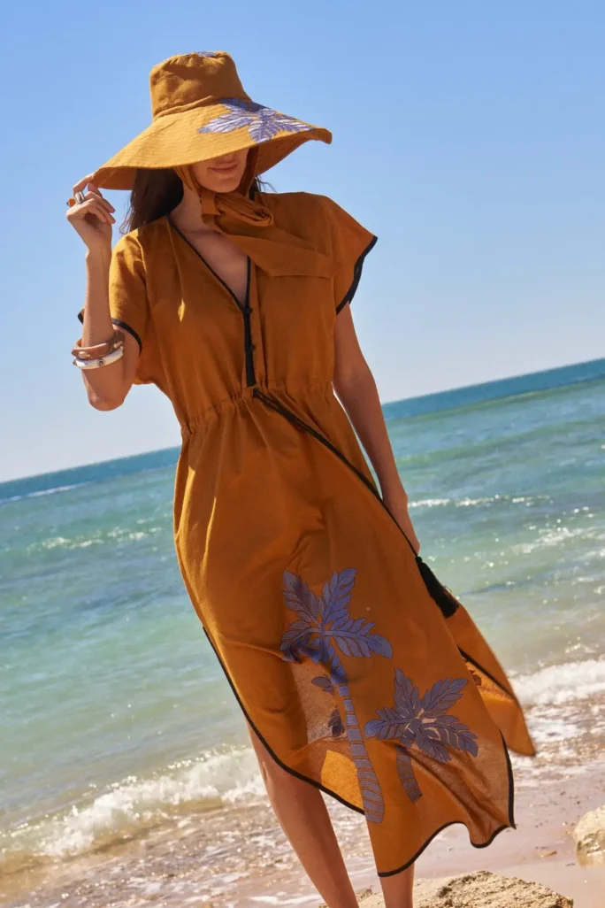 Kaftan Palmeras mostaza Panambi