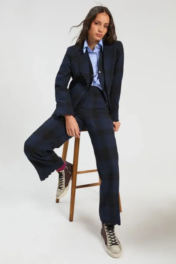 Pantalón vichy marino negro Vilagallo