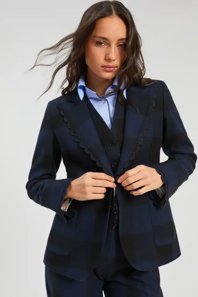 Chaqueta vichy marino negro Vilagallo