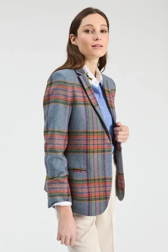 Chaqueta cuadros azul y rosa Vilagallo