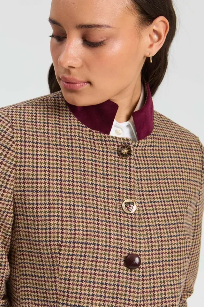 Chaqueta pata de gallo burdeos Vilagallo