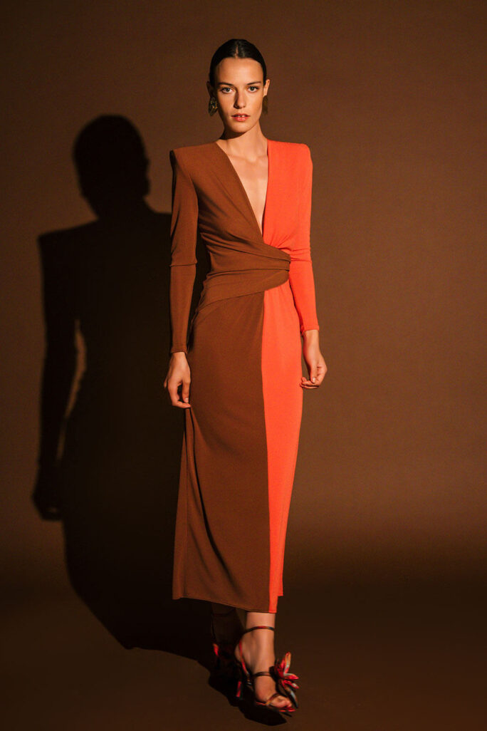 Vestido Emporia bicolor Colour Nude